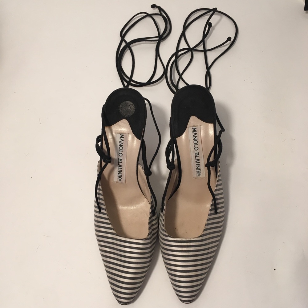 Manolo Blahnik Tie Up Heels Size 7